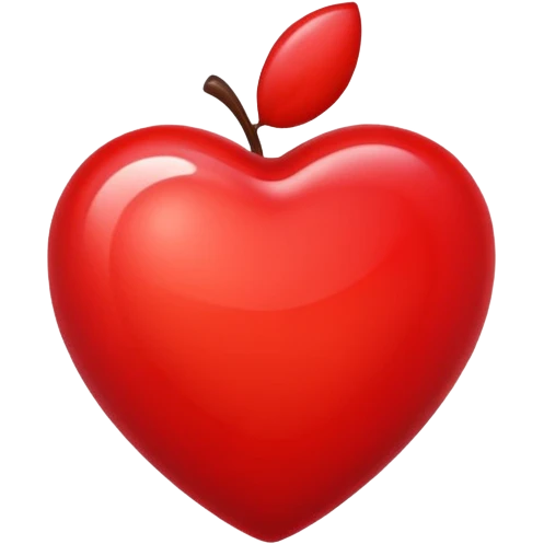 red heart emoji, glossy and vibrant, apple style emoji