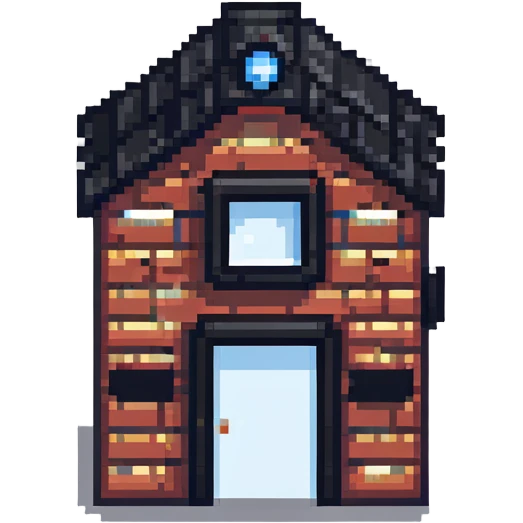 tiny simple police station building icon, modern colors, minimal details, small size emoji