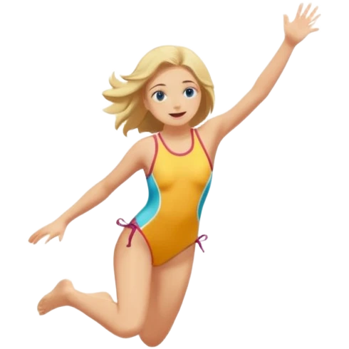 girl jumping off cliff emoji