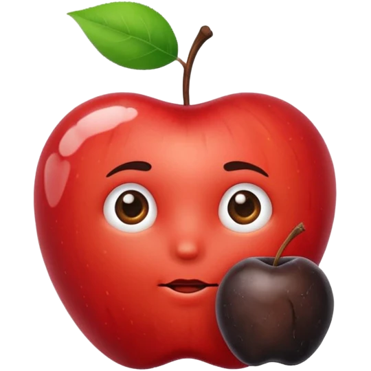 cloud holding apple and prune emoji