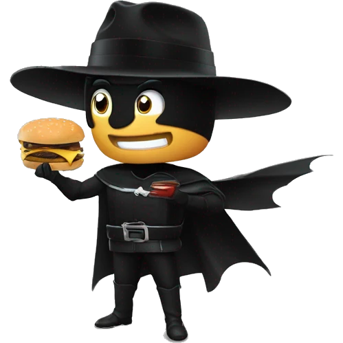 Zorro comiendo McDonald’s  emoji