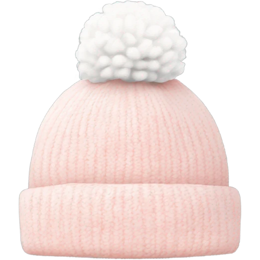 a light pink beanie with white pompom by itself emoji