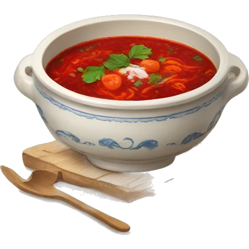 borscht in ukrainian ceramic bowl emoji