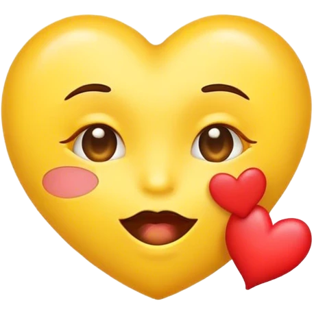 Yellow emoji blowing a kiss with a heart emoji