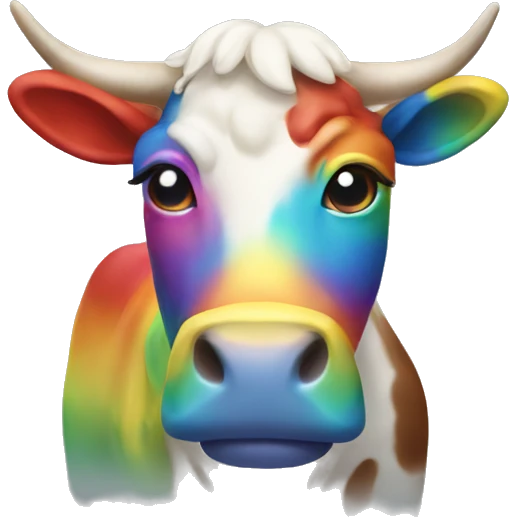 rainbow cow emoji