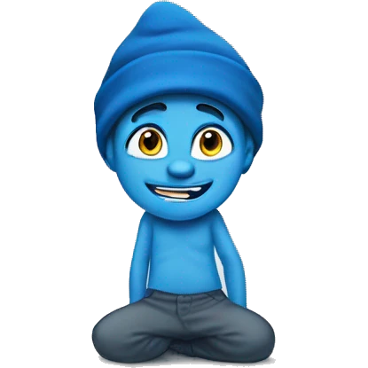 a Young Teenage Smurf  with blueskin emoji