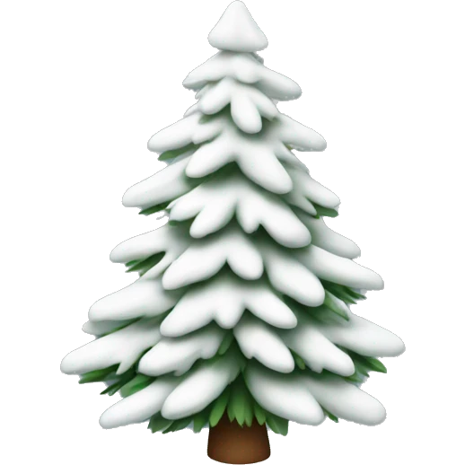  actual white fir christmas tree isolated.  emoji