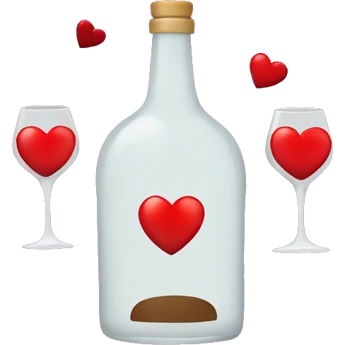 alcohol with hearts  emoji