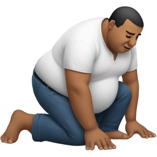 Fat man crawling emoji