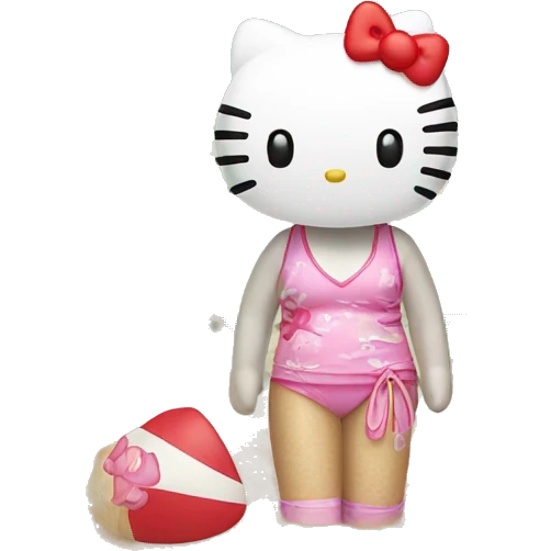 hello kitty in the beach emoji