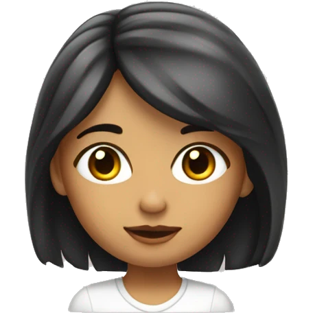 Niña con cabello corto y su diario emoji