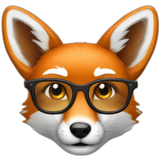 renard avec des lunettes emoji