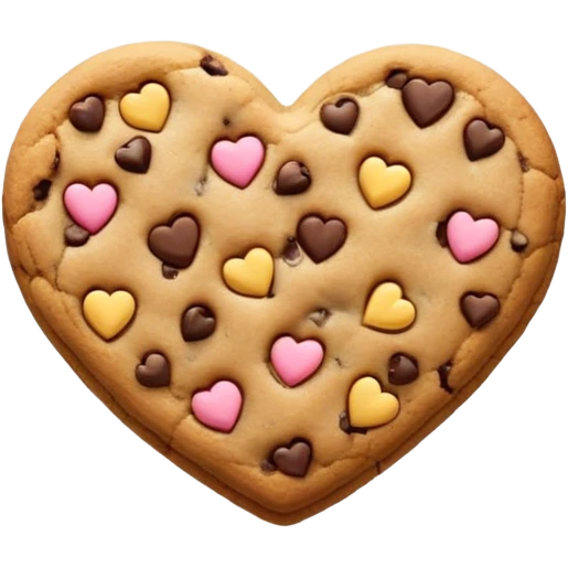 heart shaped chocolate chip cookie emoji