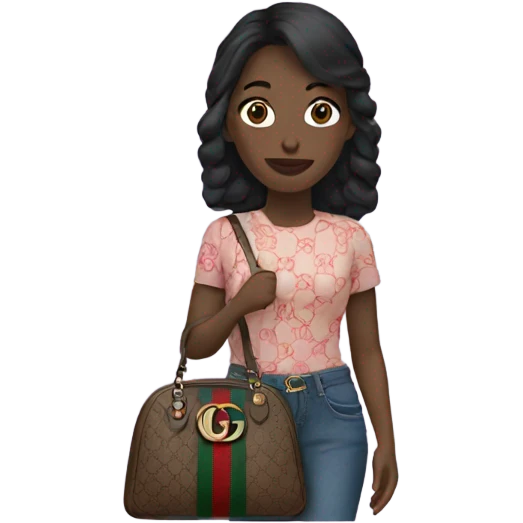 woman with a Gucci bag in her hand  emoji