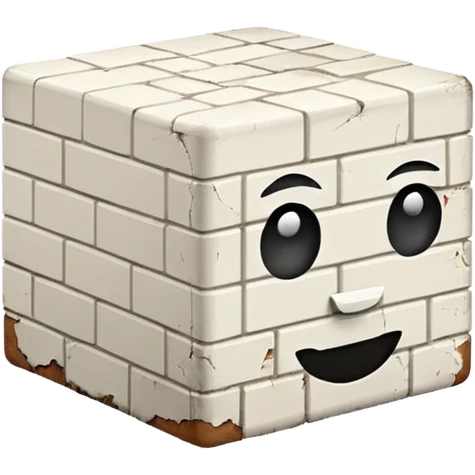 Русская белая кирпичная панелька в виде куба emoji