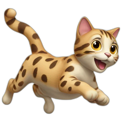 spotted cat jumping emoji