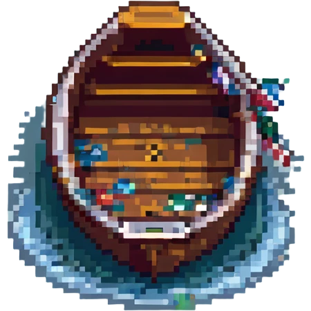 a rowboat pixel art style emoji