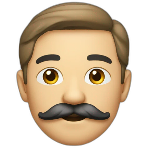 Homme mouchtache carré emoji