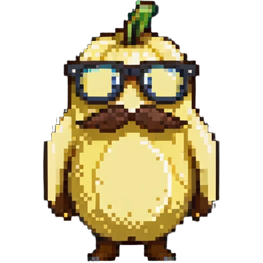 Banana with glasses and mustache, serious expression emoji