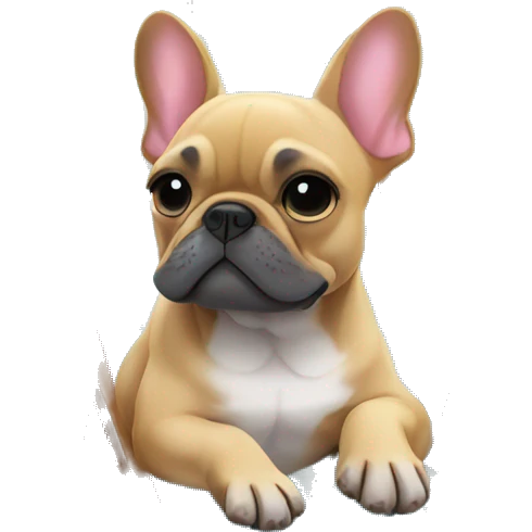 French bulldog laying in sun on pool chair emoji