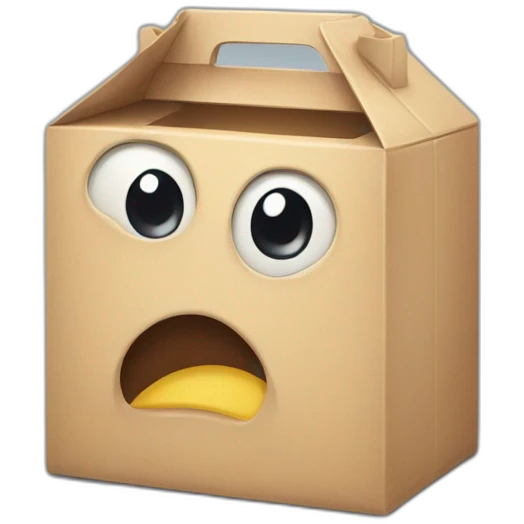 Bad milkbox with eyes and mouth emoji