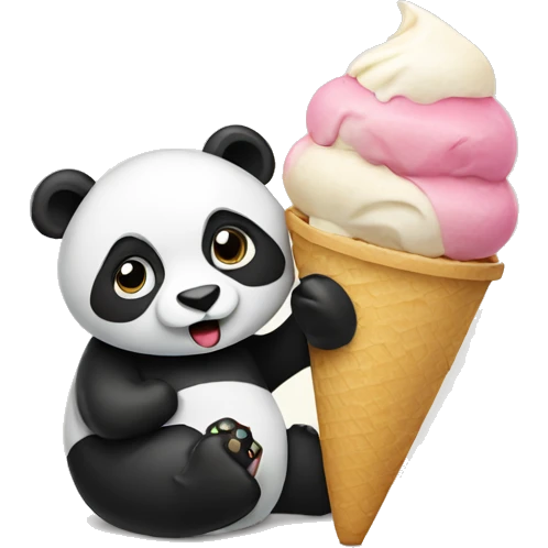 Panda eating ice cream emoji