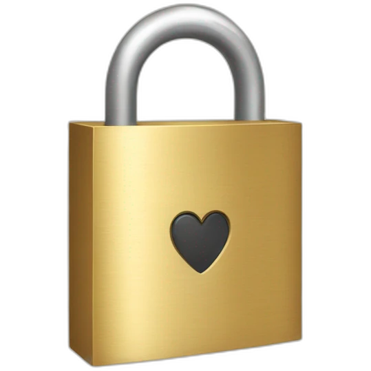 padlock with heart emoji