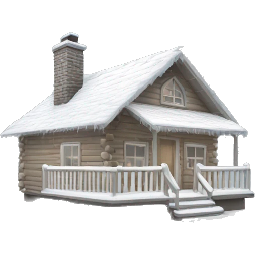 White Christmas cabin emoji