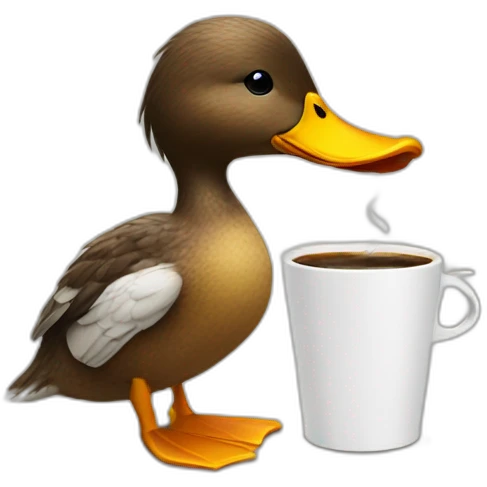 a duck drinking a coffee  emoji