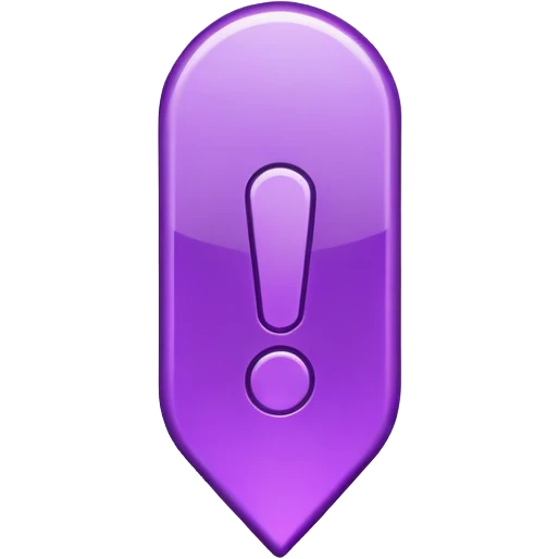 A 2D purple “!” exclamation mark symbol emoji