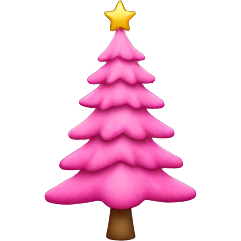 Pink Xmas tree emoji