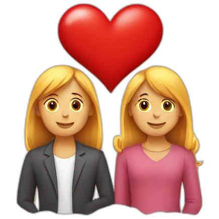 Cœur rouge avec 2 personne qui s’aime  emoji