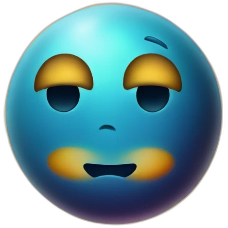 planet Sun with a cartoon young face with big calm eyes emoji