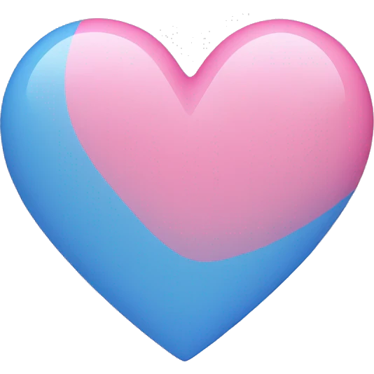 half pink half blue heart emoji