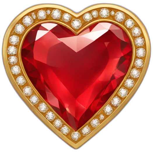 Red heart diamond with gold border emoji