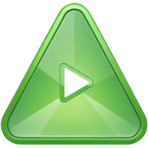 All solid Light green triangle play button  emoji