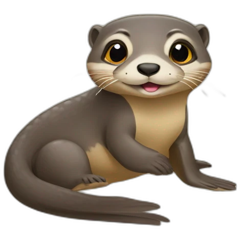 Loutre sur tortue emoji