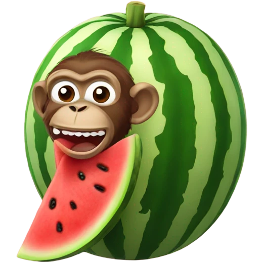 Monkey watermelon emoji
