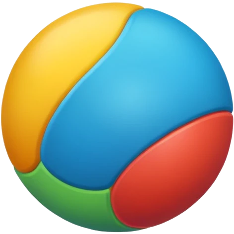 colorful rubber ball, no face emoji