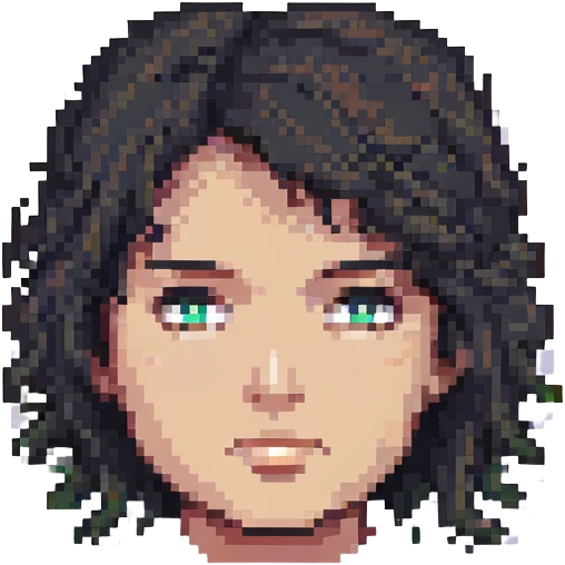 A human face with dark hair emoji