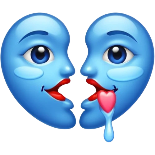 Blue kiss mark emoji