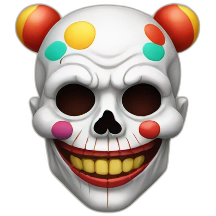 A skull with clown makeup emoji