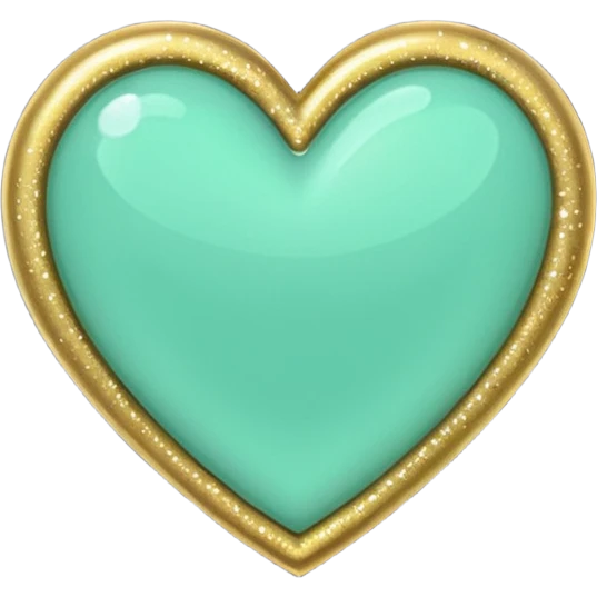 mint green heart with gold sparkles emoji
