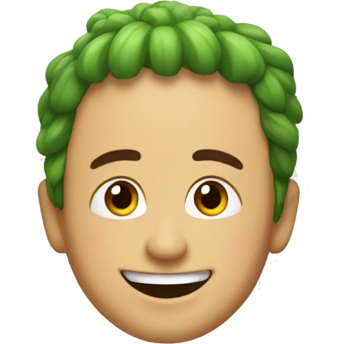 una cara feliz con pepinos  emoji