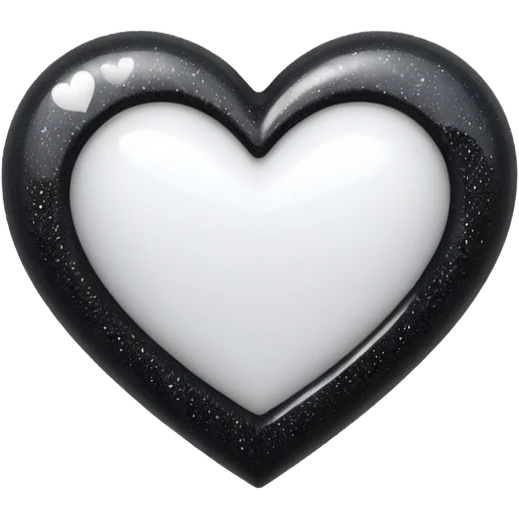 heart with black glitter and white heart emoji