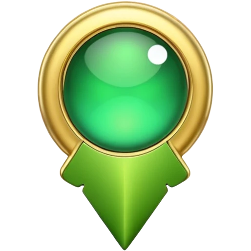 pin with golden and green colours emoji