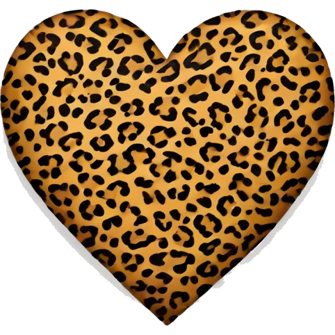 Leopard print love heart  emoji