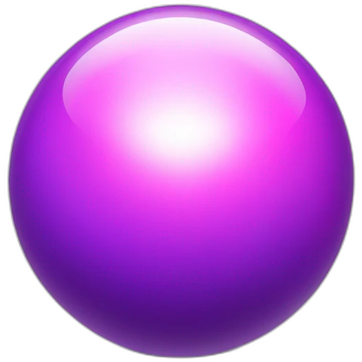 Purple pink magic ball with white T inside emoji