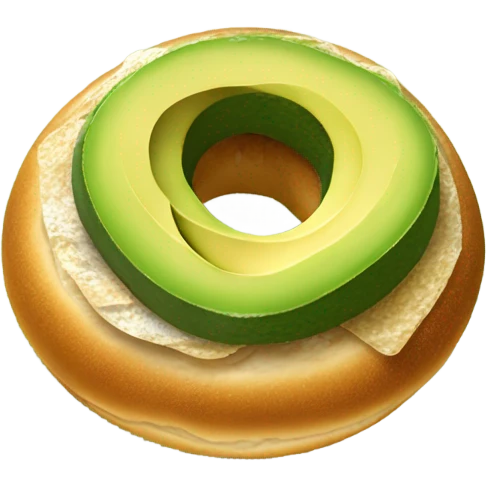 Bagel with avocado realistic emoji