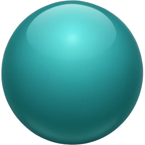 glossy teal sphere, blue-green balance emoji